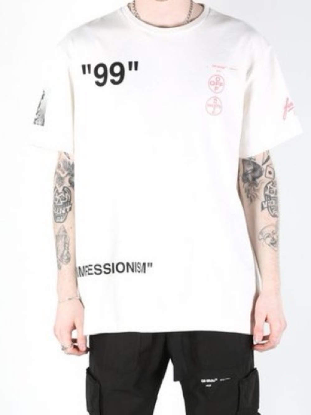 OFF WHITE Boat Short Sleeve Over Tee Impressionism Size Large